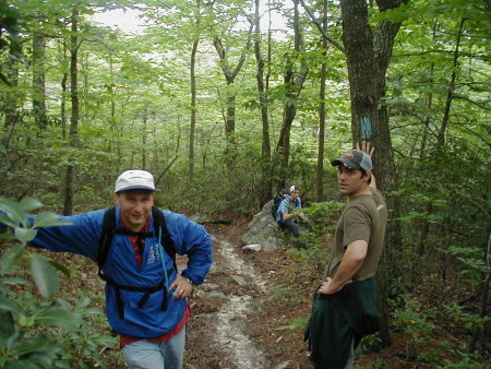 Jay, Rob and KJ4FAJ resting during descent - they were actually waiting for me to catch up.