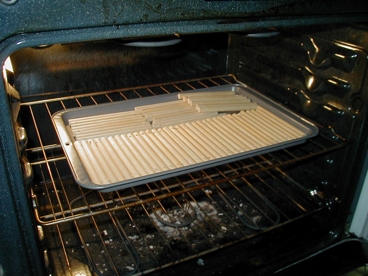 Wood Dowels in Oven