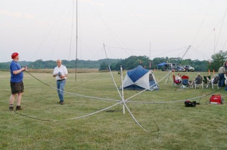 Poles in place the hex beam antenna emerges.