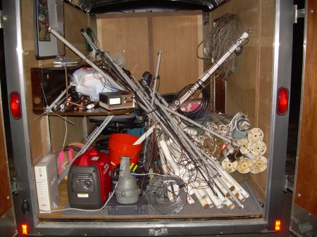 The Hex Beam traveling with other Field Day Items
