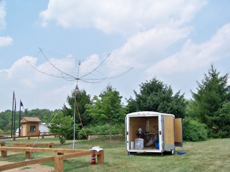 The Elecraft K2 Field Day Station in Trailer with G3TXQ Hex Beam