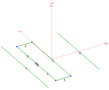 NEC Model Wire View of 6m LFA Yagi-Uda Antenna