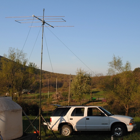 View of 6m LFA Yagi antenna from the rear.