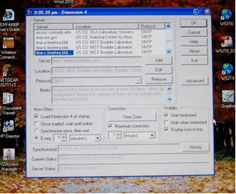 .  Dimension 4 requires that the PC be connected to the Internet continuously to keep the system time accurate.