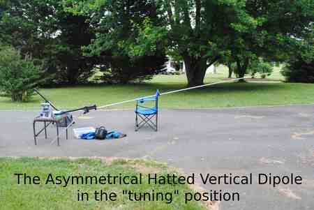 Portable HF Antenna Asy Hat Dipole in "tuning" position