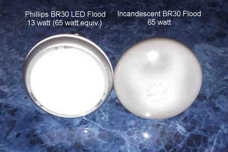 Phillips LED vs Incandescent Front View