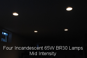 Four Incandescent Lamps half brightness