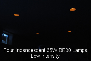 Four Incandescent Lamps low brightness