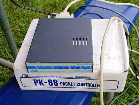 Throwback AEA PK-88 Terminal Node Controller used for packet radio Field Day NTS messages.