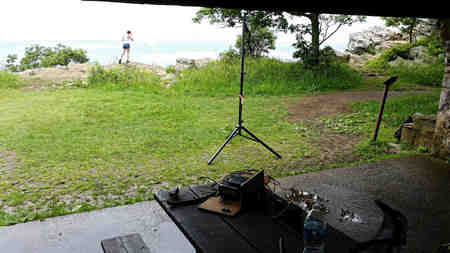 Golden Packet station #6 in Hawksbill Byrd's Nest #2 shelter looking west.