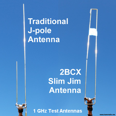 Traditional J-pole and Slim Jim proportioned for 1GHz ready for testing.