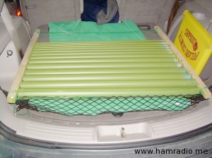 Nailboards made it easy to carry curing pipes in car.