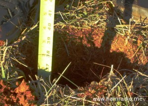 Hole depth about 36 inches