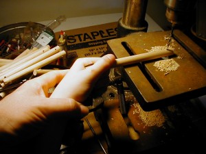 Finishing the dowel drilling