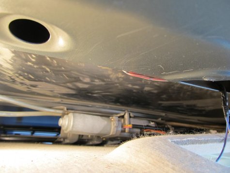 Looking between the headliner and roof from the rear; about a 3-4" gap in which to work.