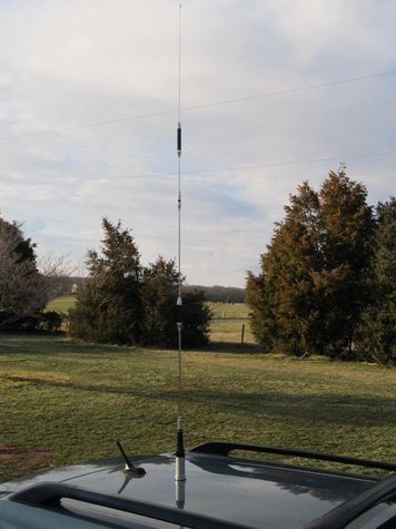 And here it is... the 5 foot whip on my new beefy NMO mount.