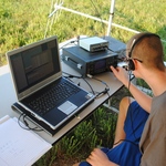 Young visitor takes a turn at the controls