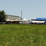 Church Picnic in Parking Lot provides many visitors to Radio Station