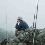 Closeup view of UHF and VHF antennas.