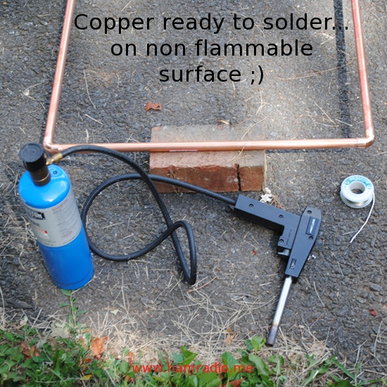 Use a torch to solder the loop. Be alert for air expansion pushing the joints apart.