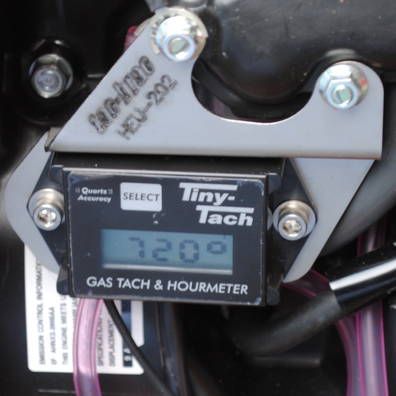Tiny-Tach TT2A will measure engine RPM if set correctly.