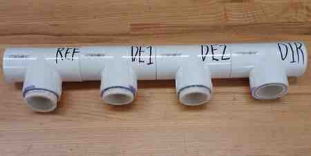 PVC Tees used as element holders