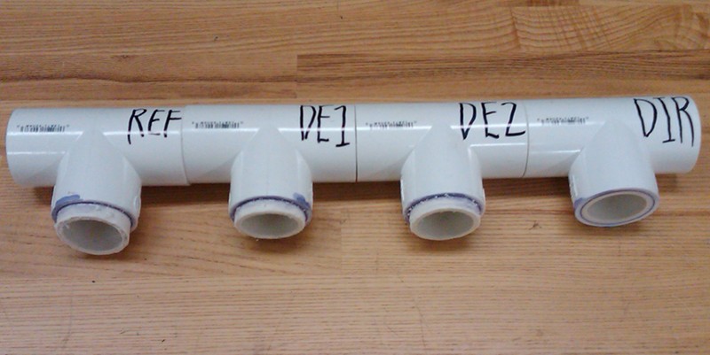 PVC Tees used as element holders