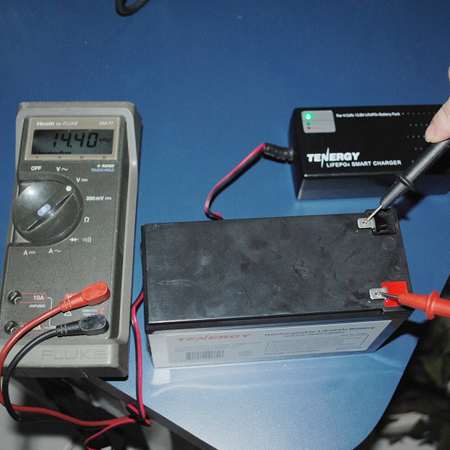 Voltage dropped a bit after charging. The voltage eventually settled to 14V.