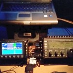 Nightime view of the Elecraft KX3 and PX3 for ARRL Field Day 2015.