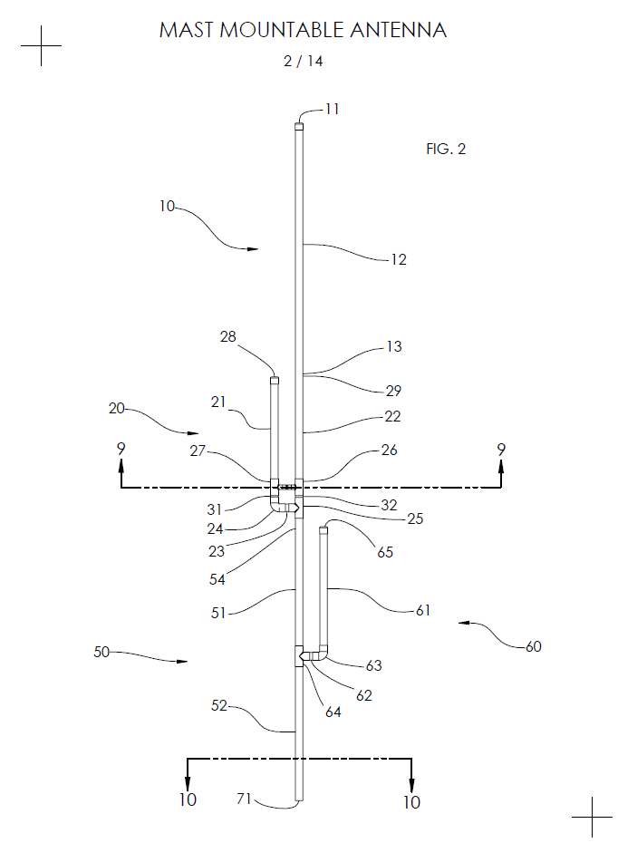 Mast Mountable Antenna Patent Application
