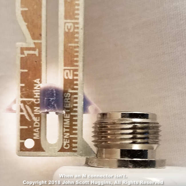 Measurement of connector face to connector shoulder is 10 mm... a bit to short to comply with the N specification of 10.7 mm "minimum."