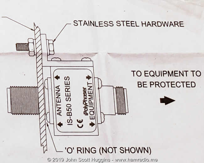 Polyphaser IS-B50HN-C2-ME Instruction sheet for Polyphaser through panel surge protector.